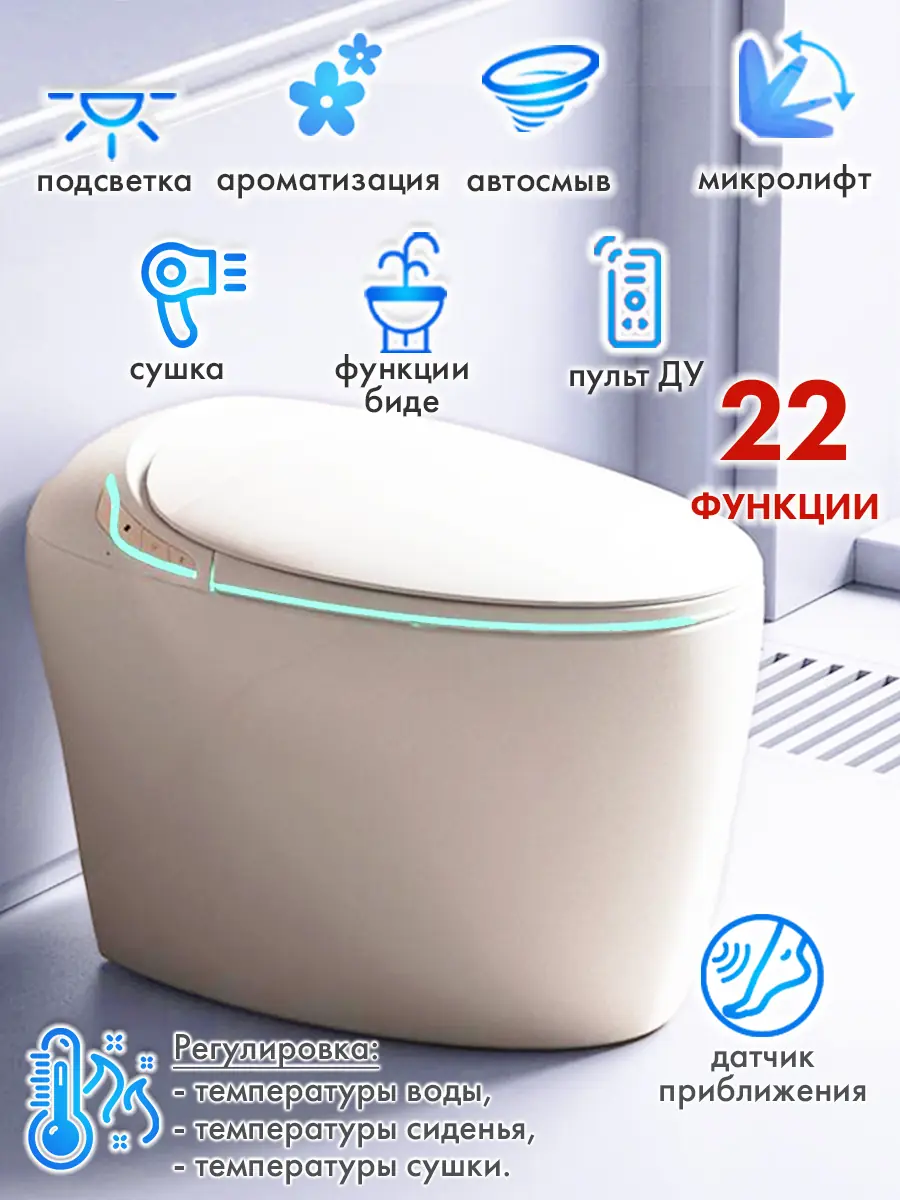 Смарт унитаз HAITEC HT-ESTA19 электронный автоматизированный Смарт унитаз HAITEC HT-ESTA19 электронный автоматизированный