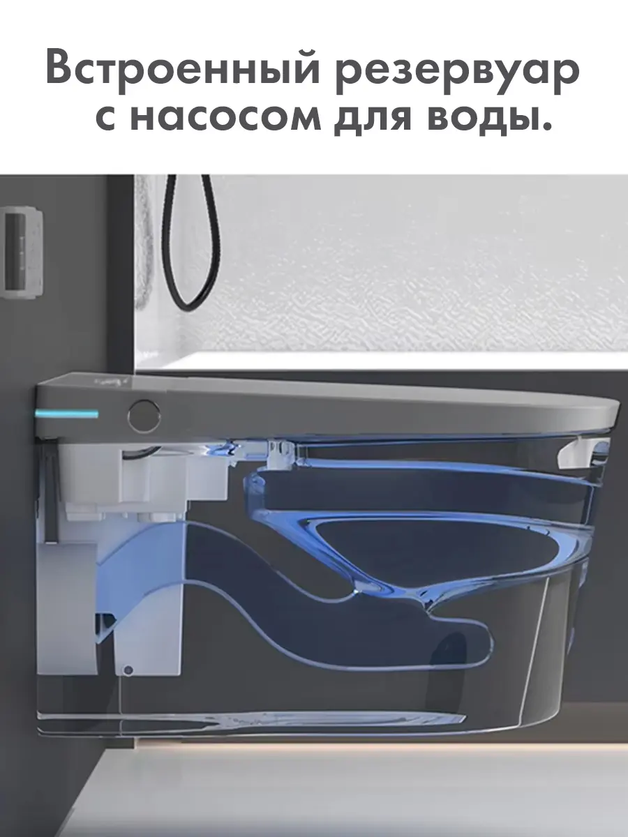 Смарт унитаз подвесной HAITEC HT-ESTPG02 GRAY автоматизированный с встроенным бачком Смарт унитаз подвесной HAITEC HT-ESTPG02 GRAY автоматизированный с встроенным бачком