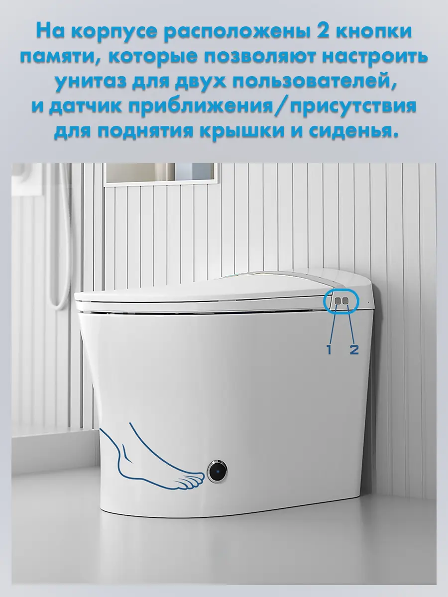 Смарт унитаз премиум HAITEC HT-EST8969 с встроенным бачком и пультом Д/У Смарт унитаз премиум HAITEC HT-EST8969 с встроенным бачком и пультом Д/У