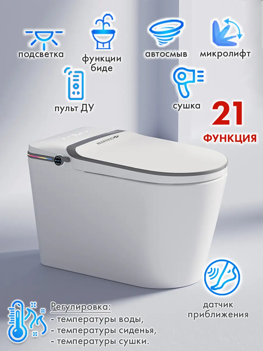 Смарт унитаз HAITEC HT-ESTA112 электронный автоматизированный Смарт унитаз HAITEC HT-ESTA112 электронный автоматизированный