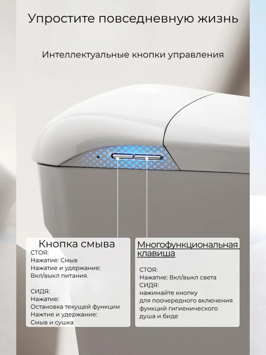 Смарт унитаз HAITEC HT-ESTE5E автоматизированный с встроенным бачком Смарт унитаз HAITEC HT-ESTE5E автоматизированный с встроенным бачком