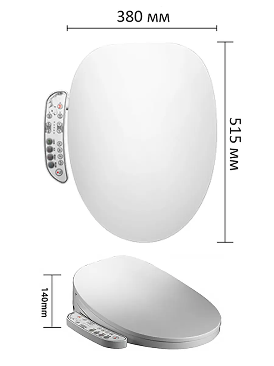 Умная крышка для унитаза HAITEC HT-ESS515x380UV с функцией биде Умная крышка для унитаза HAITEC HT-ESS515x380UV с функцией биде