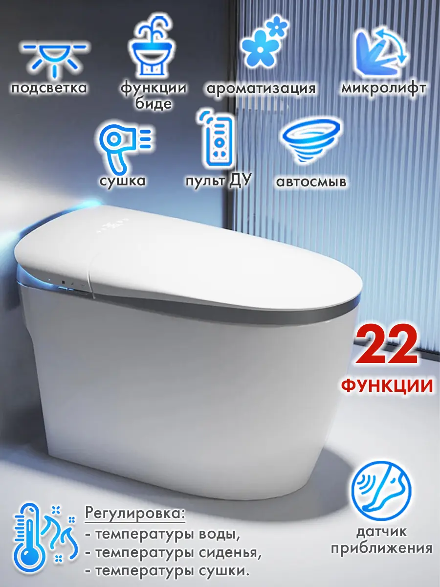 Смарт унитаз HAITEC HT-ESTR07 электронный автоматизированный Смарт унитаз HAITEC HT-ESTR07 электронный автоматизированный
