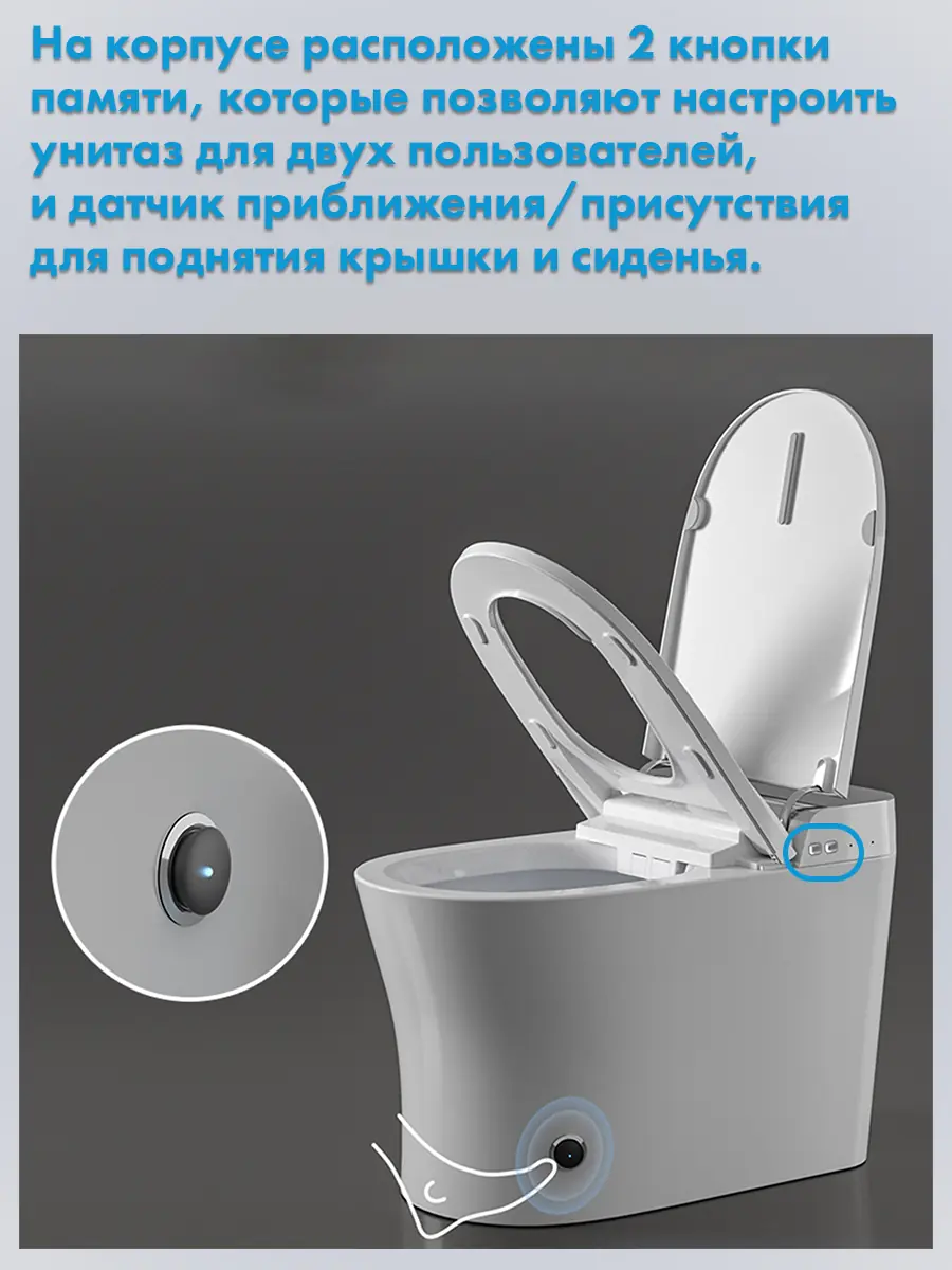Смарт унитаз премиум HAITEC HT-EST8919 с встроенным бачком и пультом Д/У Смарт унитаз премиум HAITEC HT-EST8919 с встроенным бачком и пультом Д/У