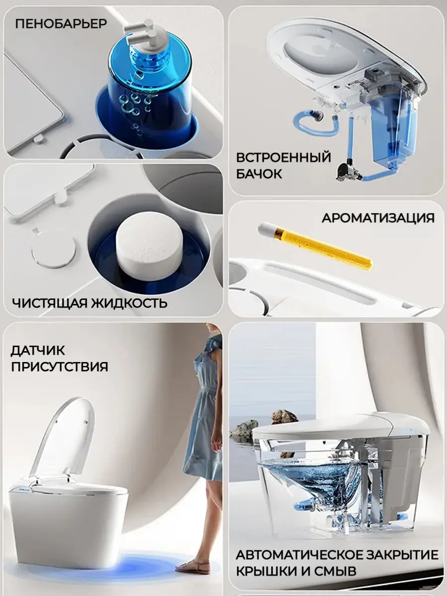 Смарт унитаз HAITEC HT-ESTE5E автоматизированный с встроенным бачком Смарт унитаз HAITEC HT-ESTE5E автоматизированный с встроенным бачком