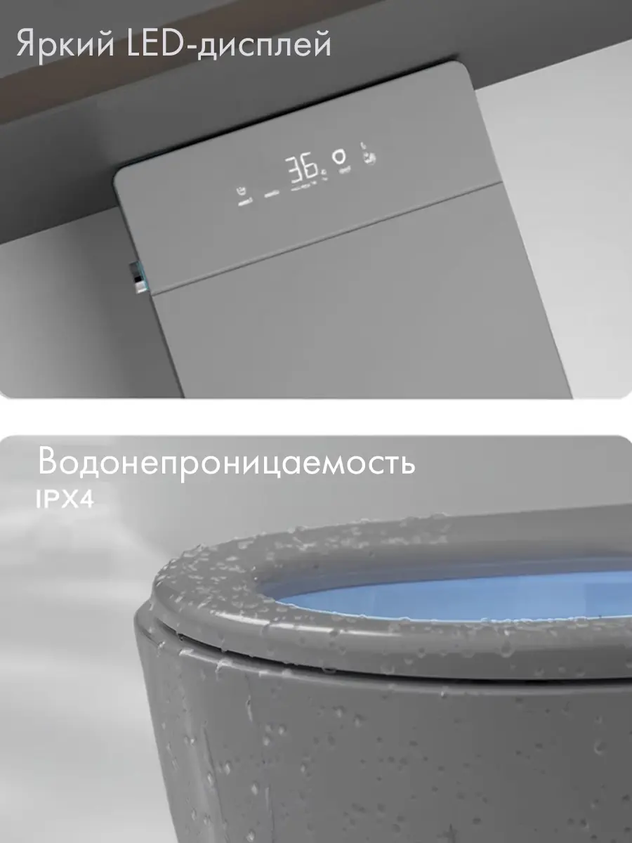 Смарт унитаз подвесной HAITEC HT-ESTPG02 GRAY автоматизированный с встроенным бачком Смарт унитаз подвесной HAITEC HT-ESTPG02 GRAY автоматизированный с встроенным бачком